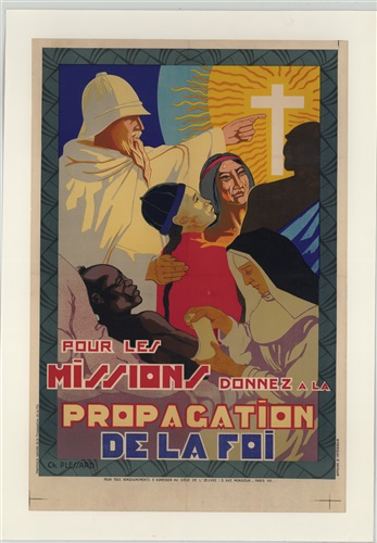 Pour les missions, donnez à la propagation de la foi, affiche signée Charles Plessard, 1935.