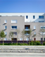 Vue principale de bâtiment depuis la rue&copy; Luc Boegly 