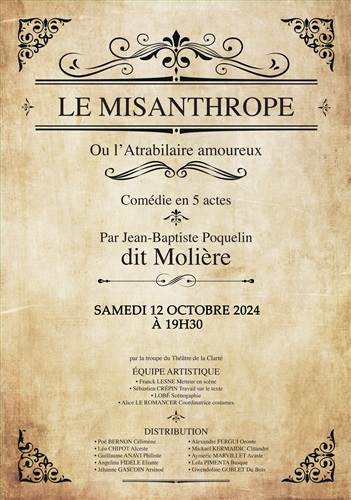 LE MISANTHROPE Le 12 oct 2024