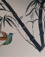Isa - "L oiseau et les bambous" (© Isarielle)