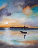 Isa - "The sailing boat at sunset" (© Isarielle)