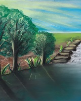 Isa - "Ombre et lumière au bord de la cascade" (© Isarielle)