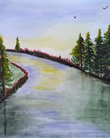 Isa - "Pine trees by the mountain river" (© Isarielle)