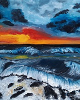 Isa - "Waves and clouds at sunset" (© Isarielle)