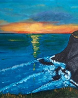 Isa - "Falaises au soleil couchant" (© Isarielle)