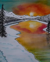 Isa - "Chemin dans la neige au couchant" (&copy; Isarielle)