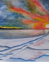 Isa - "Couchant de braise sur les terres glacées" (&copy; Isarielle)