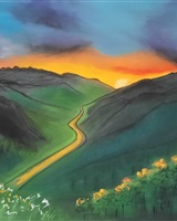 Isa - "Coucher de soleil sur la vallée" (&copy; Isarielle)