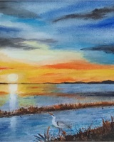 Isa - "Le héron au bord du lac" (&copy; Isarielle)