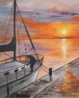 Isa - "The sailboat moored at sunset" (&copy; Isarielle)