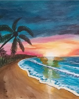 Isa - "Plage tropicale au couchant" (&copy; Isarielle)