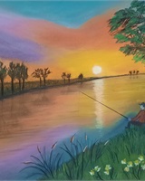 Isa - "Le pêcheur au couchant" (&copy; Isarielle)