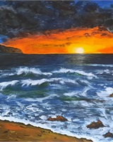 Isa - Waves and foam at sunset (&copy; Isarielle)